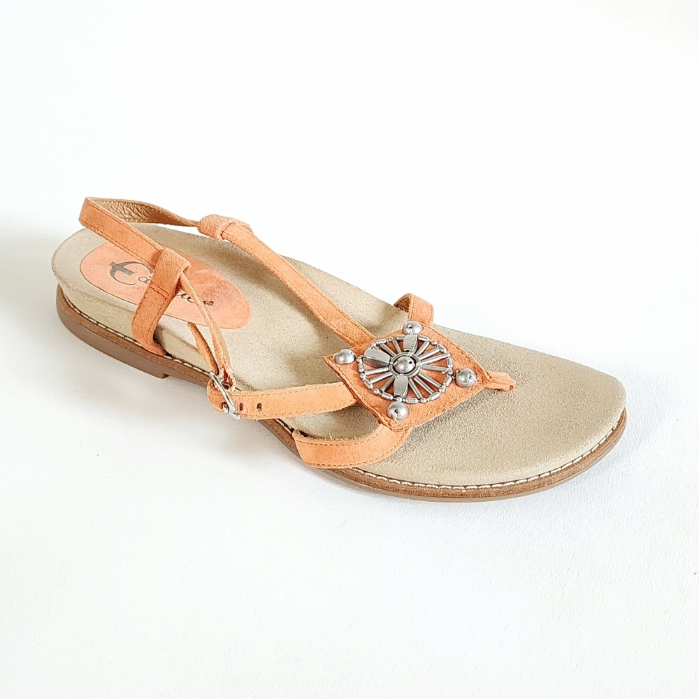 Sz 8B Earthies Tello Beaded Sandal in Burnt Orange